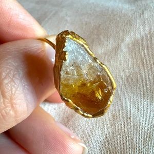 Citrine ring size 5 yellow gold